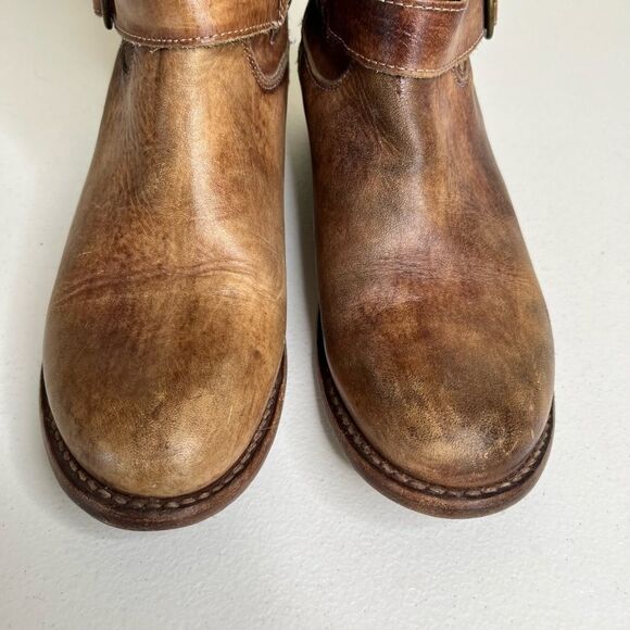 Bed Stu Cobbler Series Brown Distressed Leather Gogo Moto Riding Boots Women 9 - Picture 6 of 16